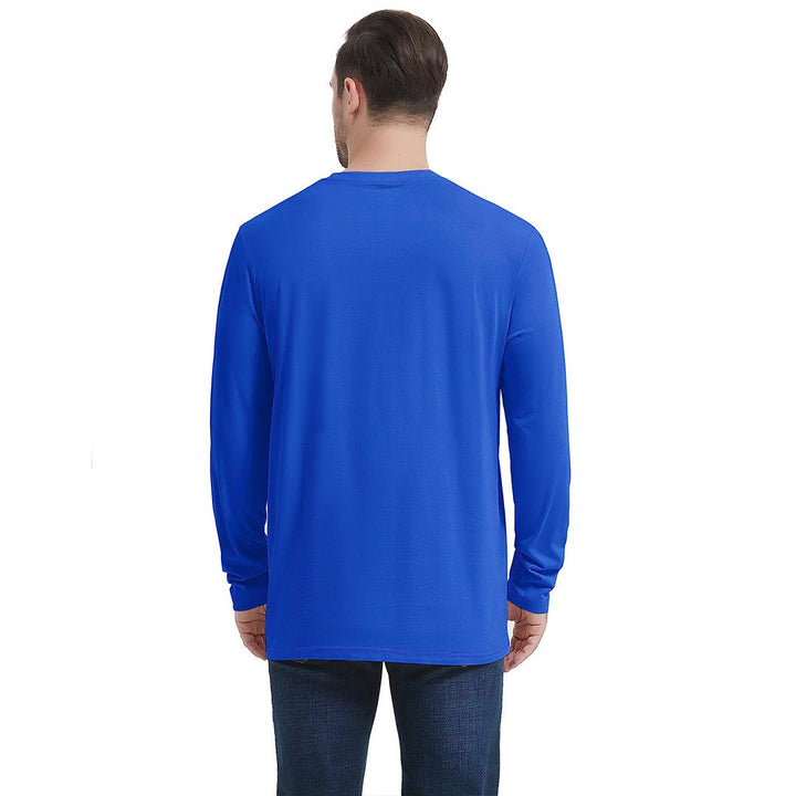 Men's Cotton Solid Color Classic Casual Long Sleeve T-shirt - Men's T-shirts