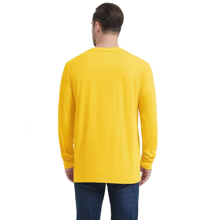 Men's Cotton Solid Color Classic Casual Long Sleeve T-shirt - Men's T-shirts