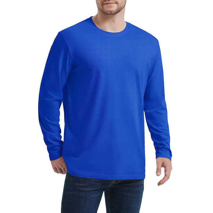 Men's Cotton Solid Color Classic Casual Long Sleeve T-shirt - Men's T-shirts