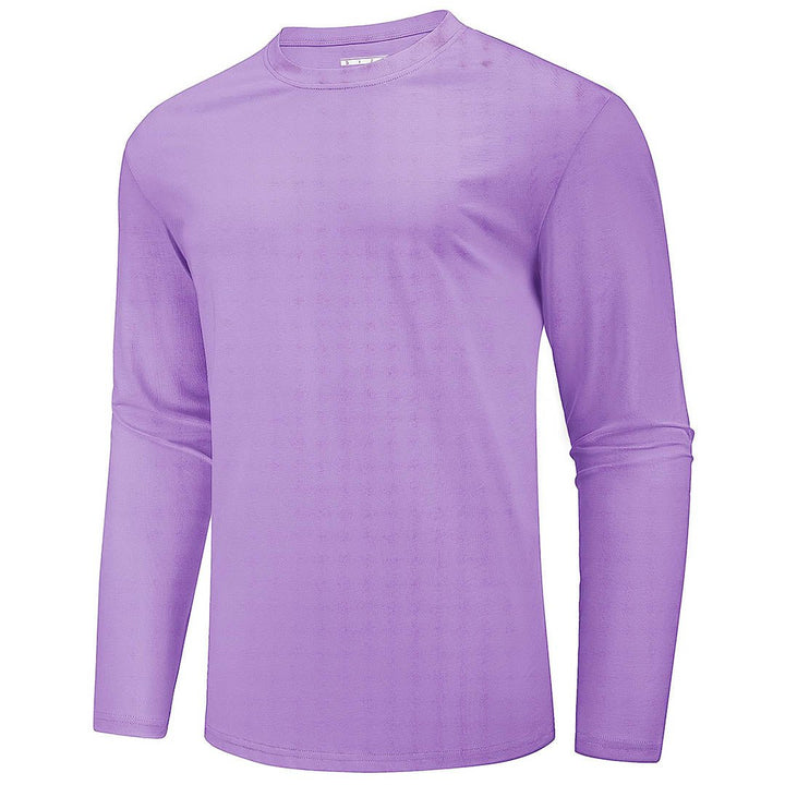 Men's Cotton Solid Color Classic Casual Long Sleeve T-shirt - Men's T-shirts