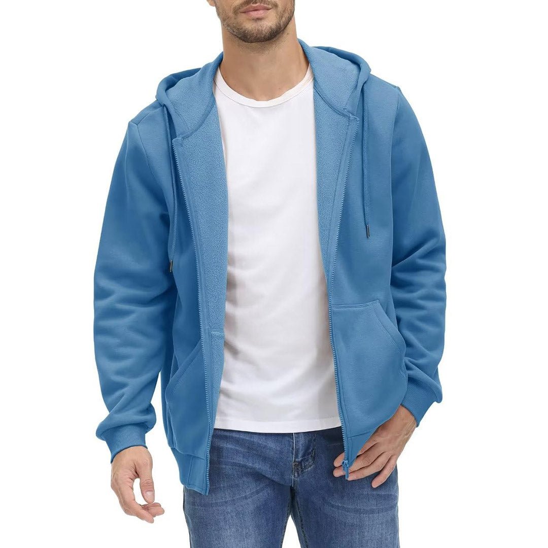 TACVASEN Haze Blue Men's Full Zip - Up Casual Active Hoodie