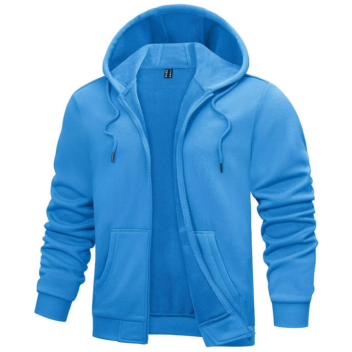 Men's Full Zip-Up Casual Active Hoodie - Men's hoodie