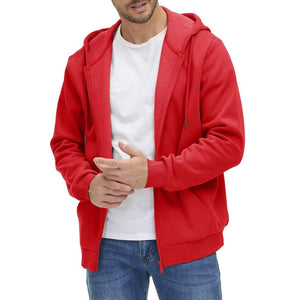TACVASEN Tomato Red Men's Full Zip - Up Casual Active Hoodie
