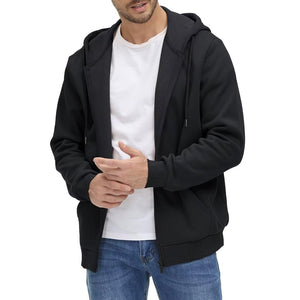 TACVASEN Black Men's Full Zip - Up Casual Active Hoodie