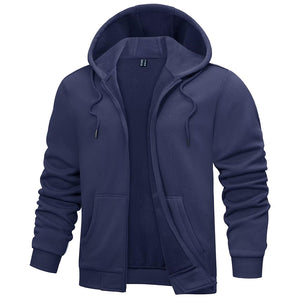TACVASEN Navy Men's Full Zip - Up Casual Active Hoodie