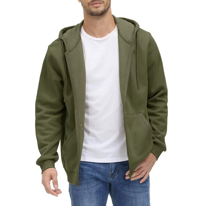 Men's Full Zip-Up Casual Active Hoodie - Men's hoodie