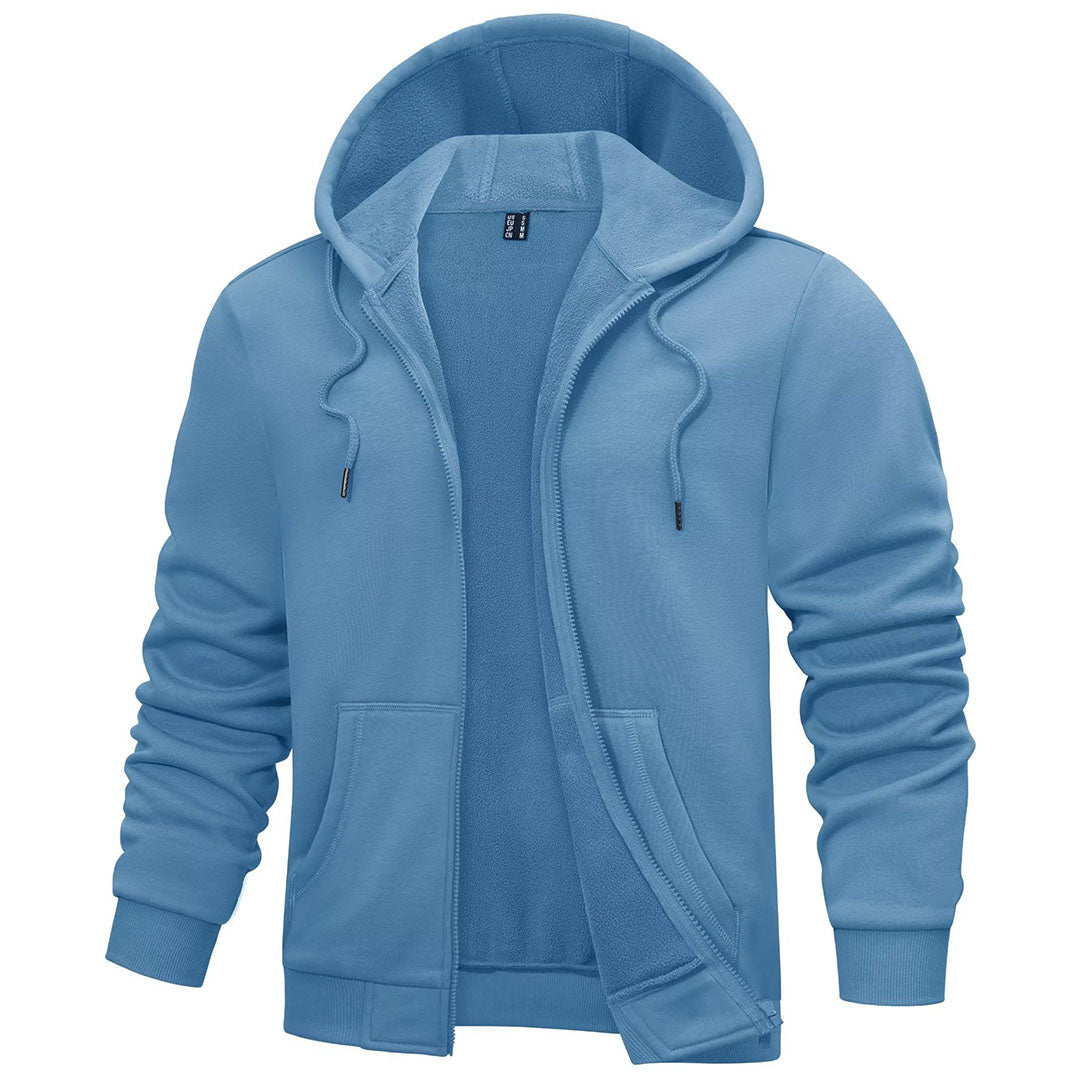 TACVASEN Haze Blue Men's Full Zip - Up Casual Active Hoodie
