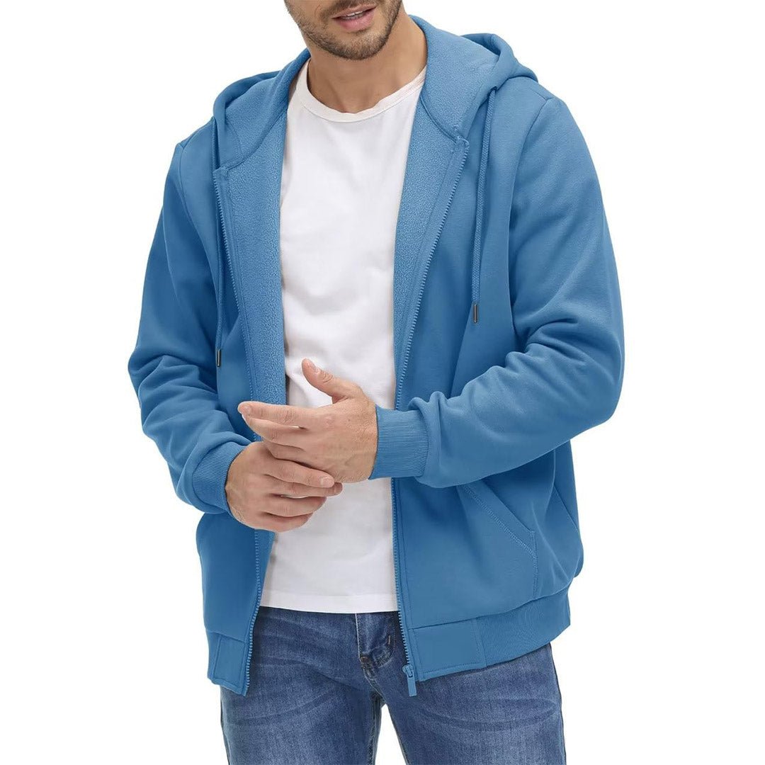 TACVASEN Haze Blue Men's Full Zip - Up Casual Active Hoodie
