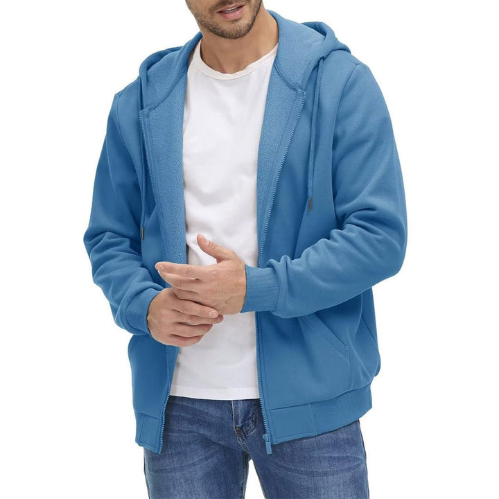 Men's Full Zip-Up Casual Active Hoodie - Men's hoodie