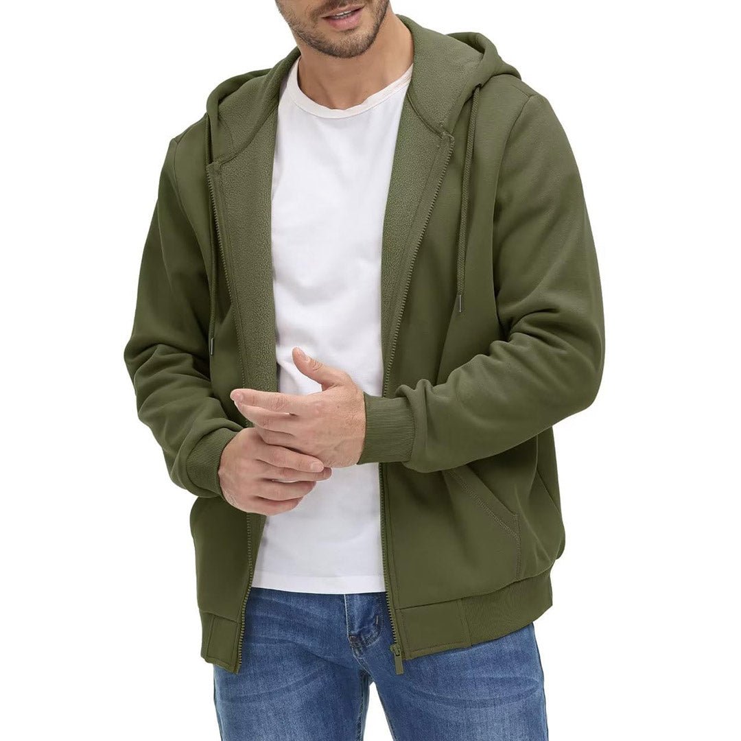 TACVASEN Army Green Men's Full Zip - Up Casual Active Hoodie