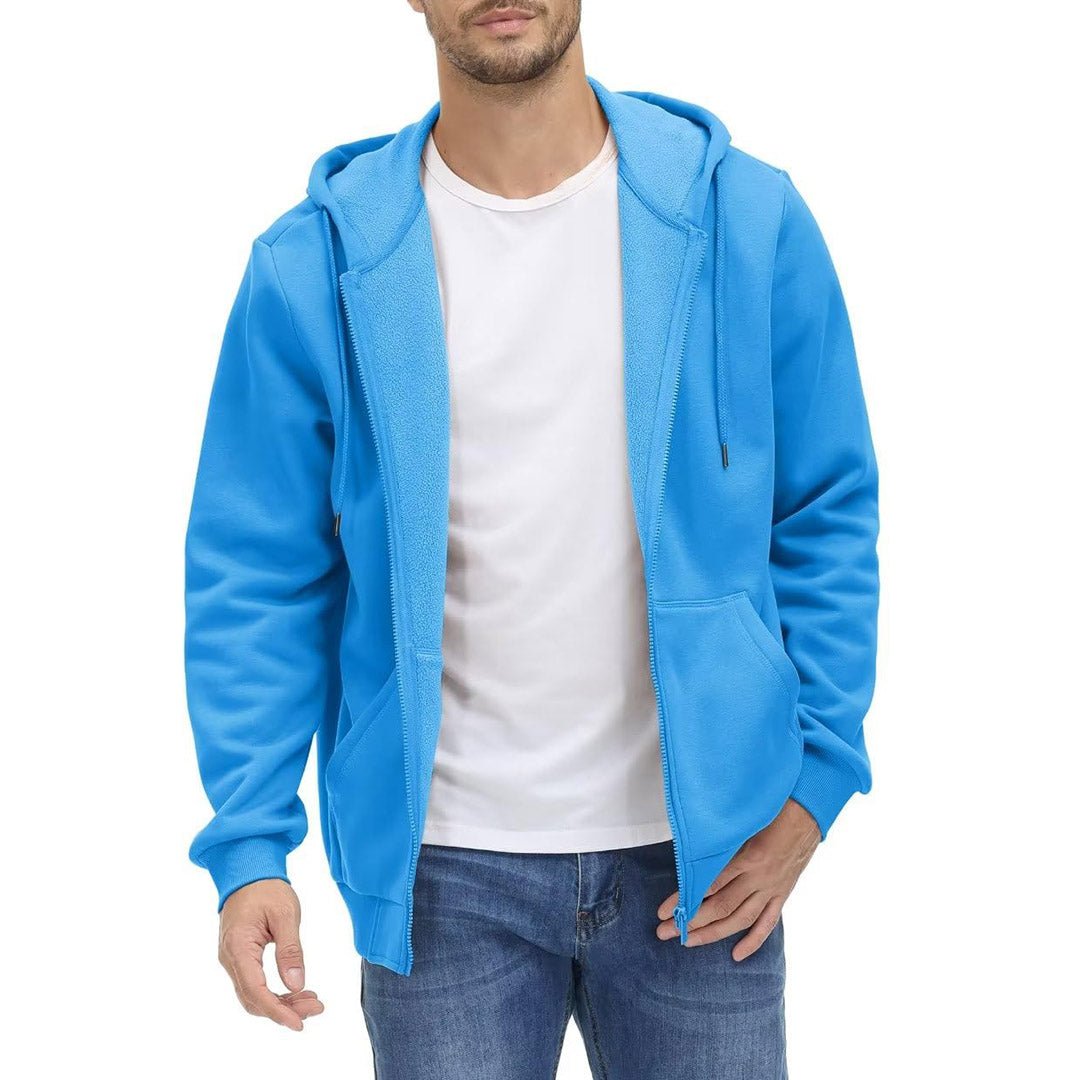 TACVASEN Ice Blue Men's Full Zip - Up Casual Active Hoodie