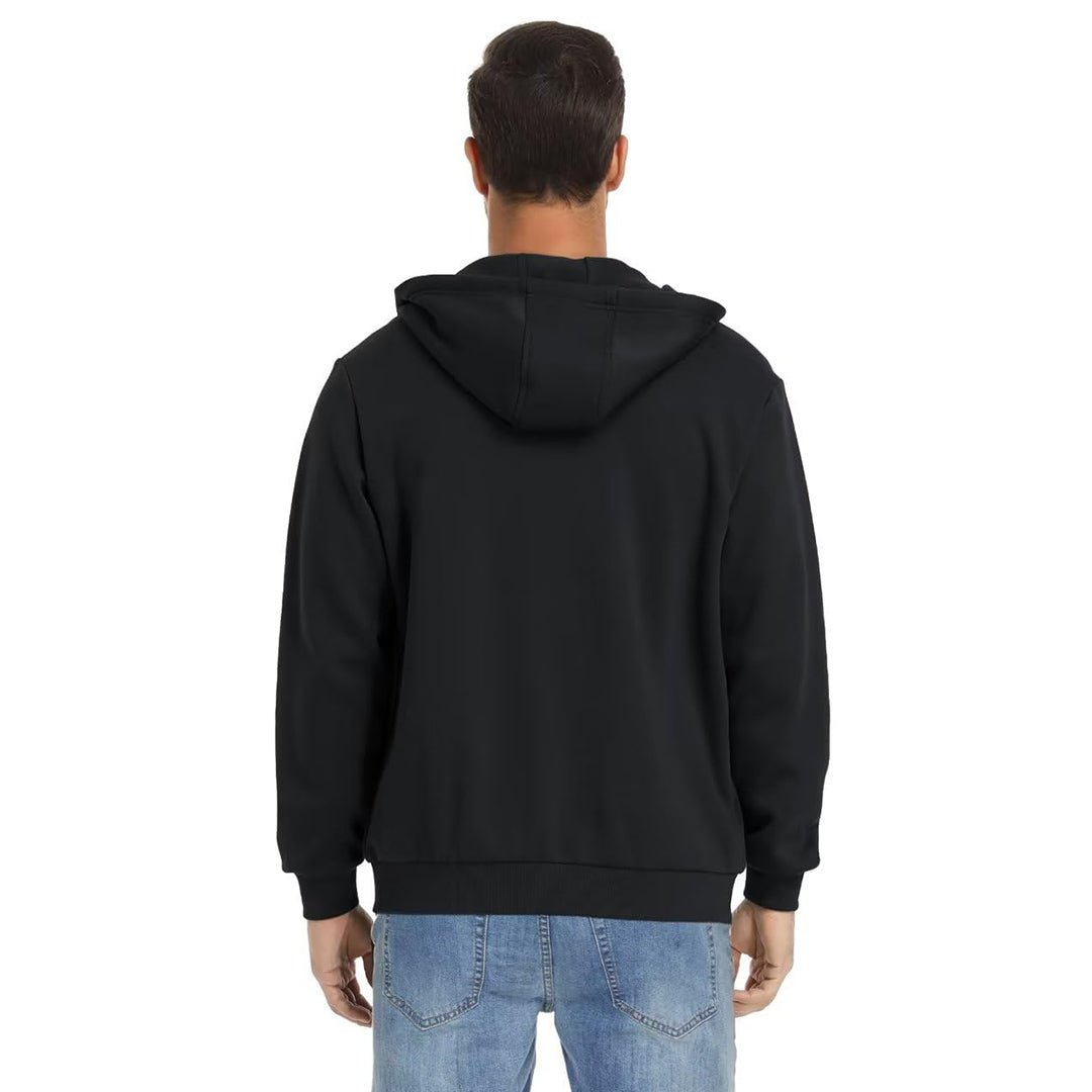 TACVASEN Black Men's Full Zip - Up Casual Active Hoodie