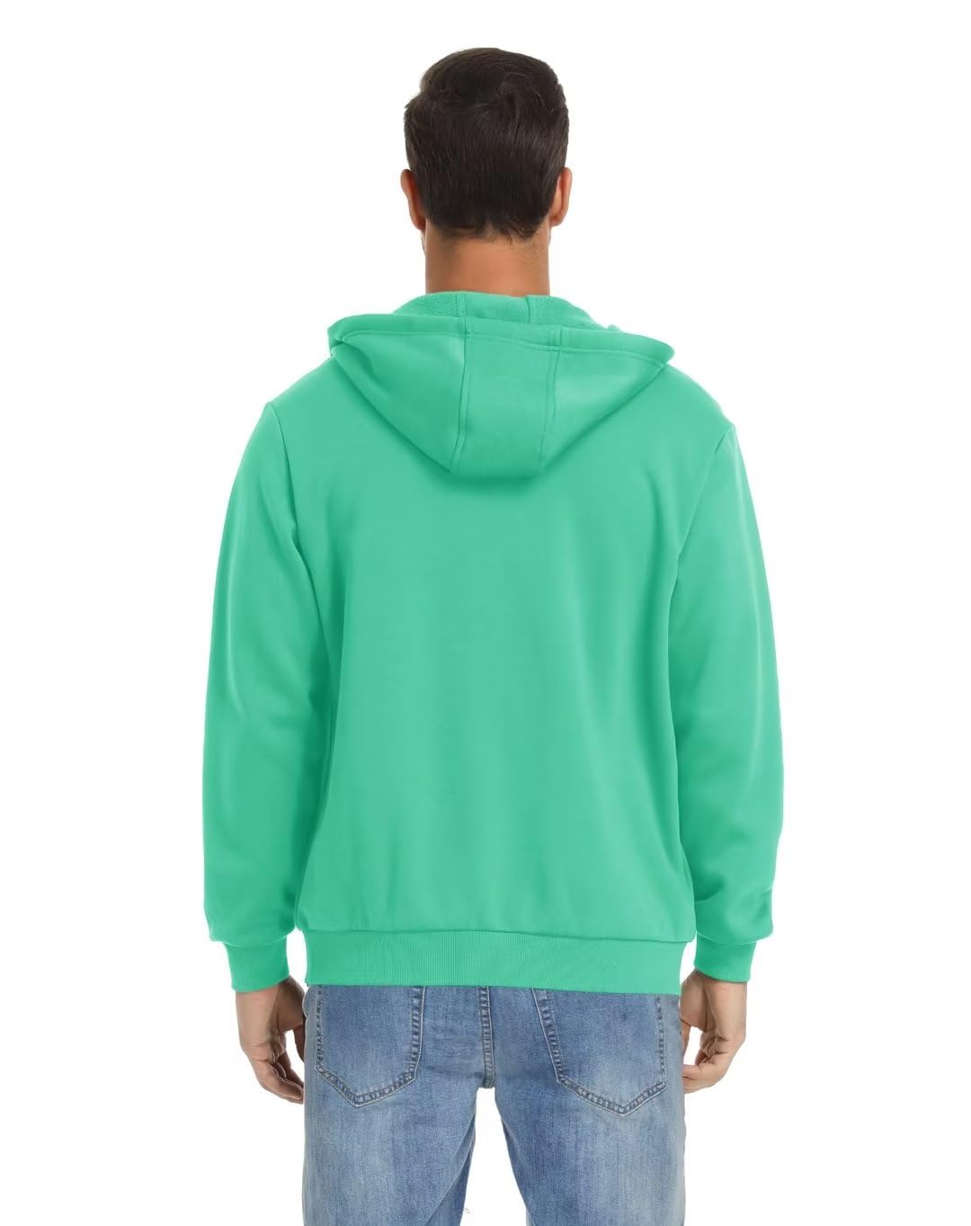 TACVASEN Mint Green Men's Full Zip - Up Casual Active Hoodie