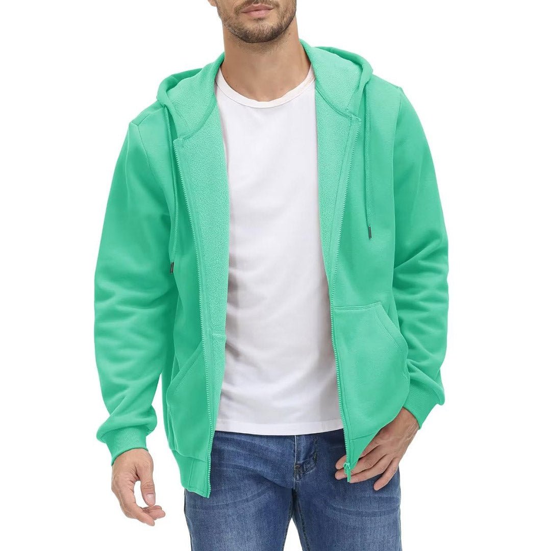 TACVASEN Mint Green Men's Full Zip - Up Casual Active Hoodie