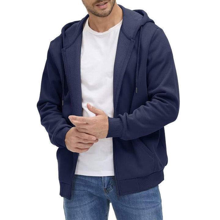 Men's Full Zip-Up Casual Active Hoodie - Men's hoodie