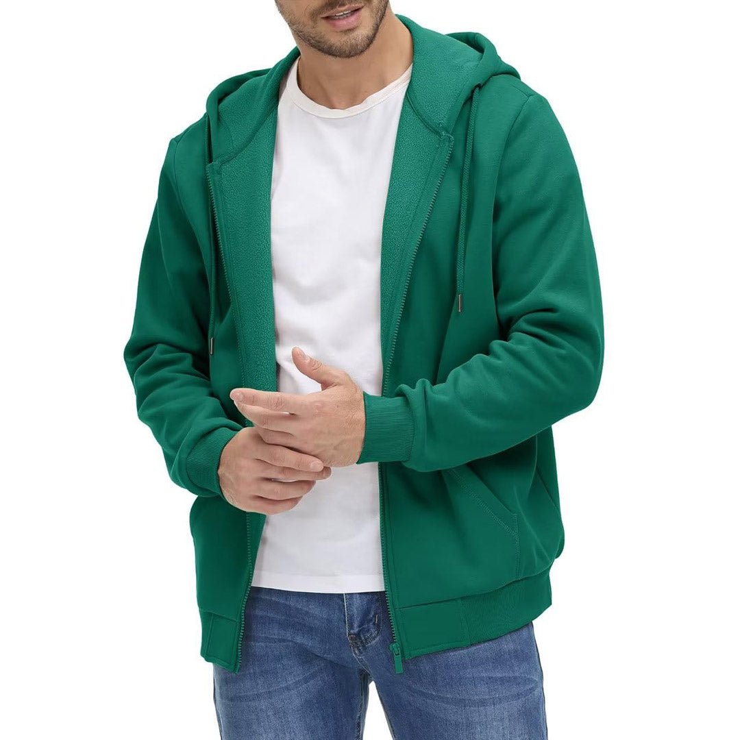 TACVASEN Emerald Green Men's Full Zip - Up Casual Active Hoodie