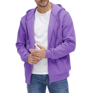 TACVASEN Light Purple Men's Full Zip - Up Casual Active Hoodie