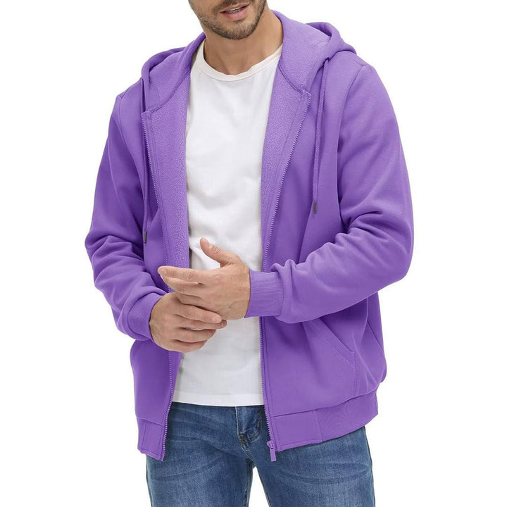 Men's Full Zip-Up Casual Active Hoodie - Men's hoodie