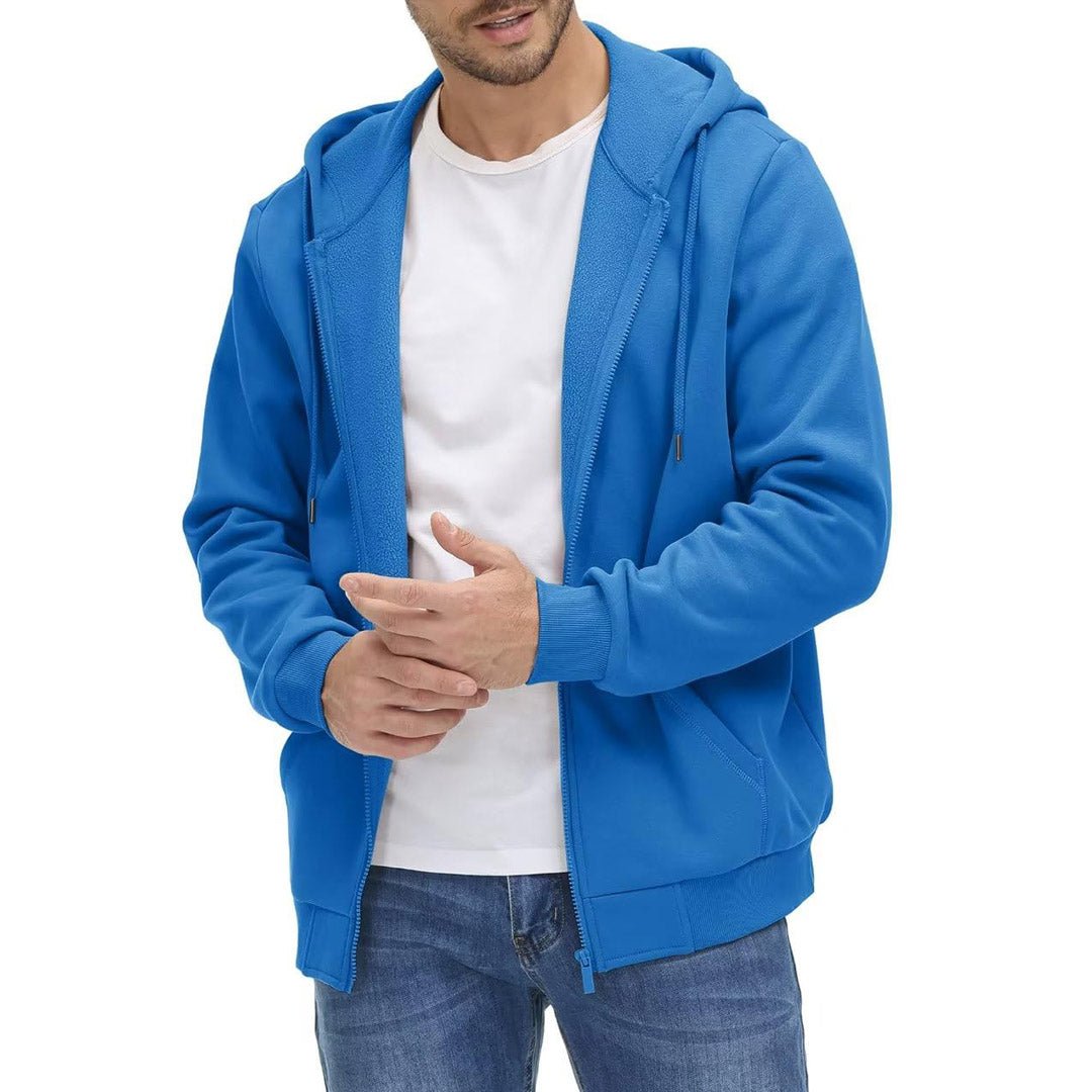 TACVASEN Blue Green Men's Full Zip - Up Casual Active Hoodie