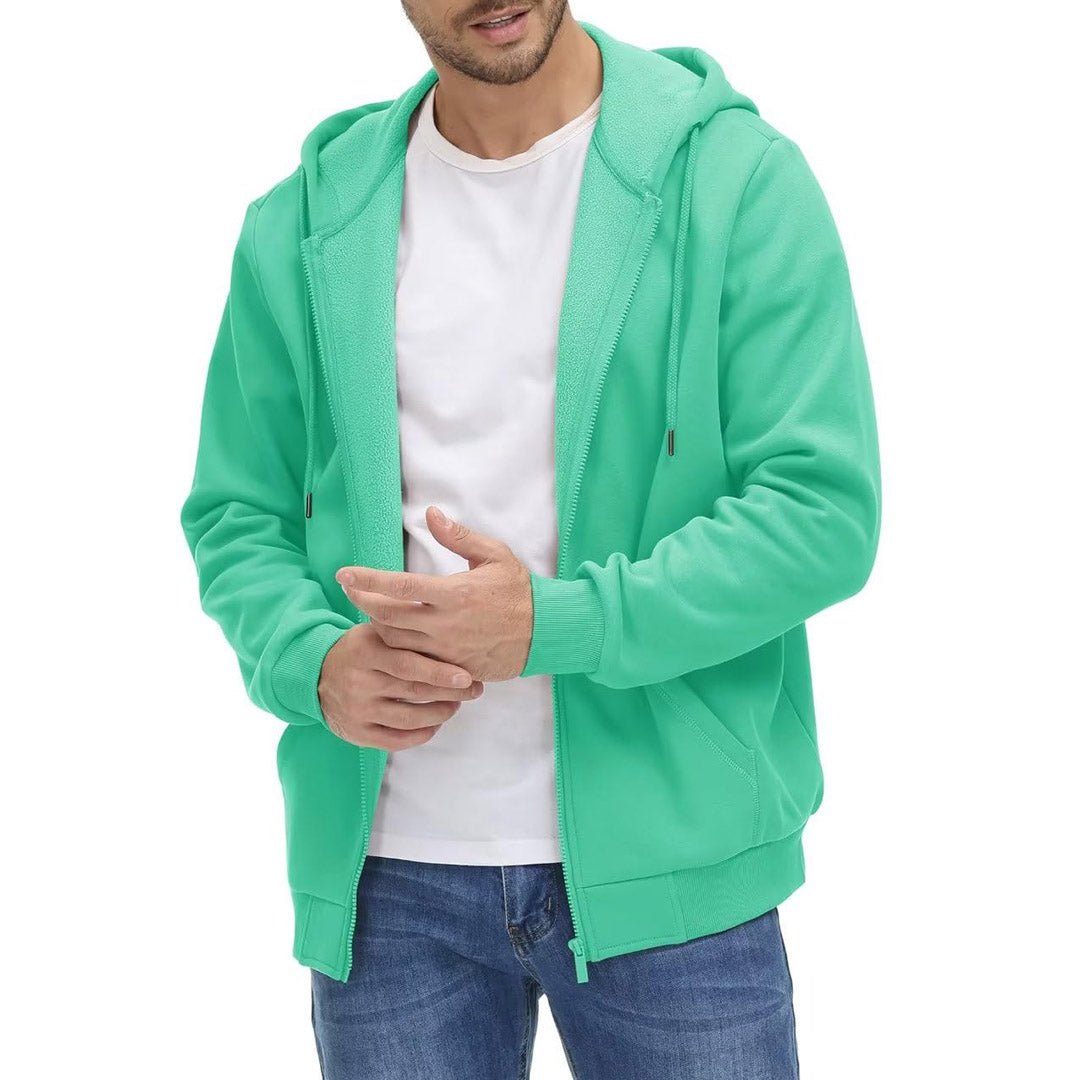TACVASEN Mint Green Men's Full Zip - Up Casual Active Hoodie