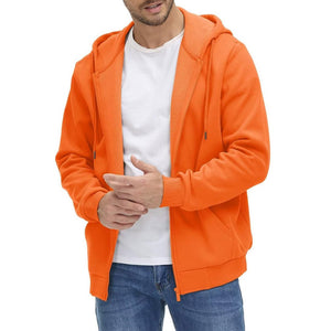 TACVASEN Orange Men's Full Zip - Up Casual Active Hoodie