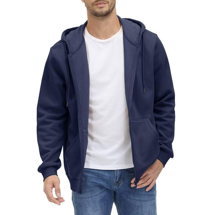 Men's Full Zip-Up Casual Active Hoodie - Men's hoodie