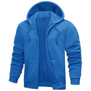 TACVASEN Blue Green Men's Full Zip - Up Casual Active Hoodie