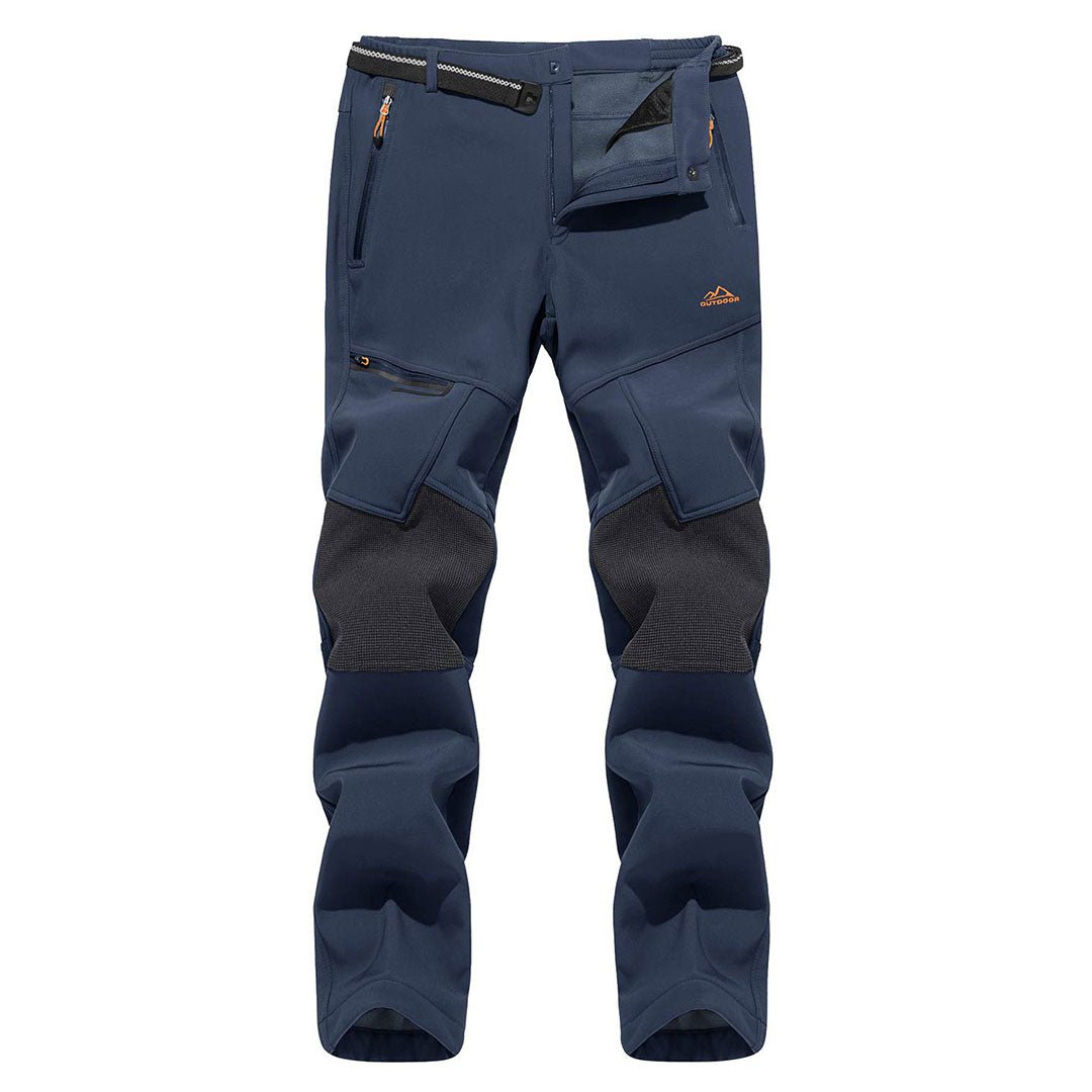 TACVASEN Khaki Men's Fleece Lined Windproof Water Resistant Ski Pants