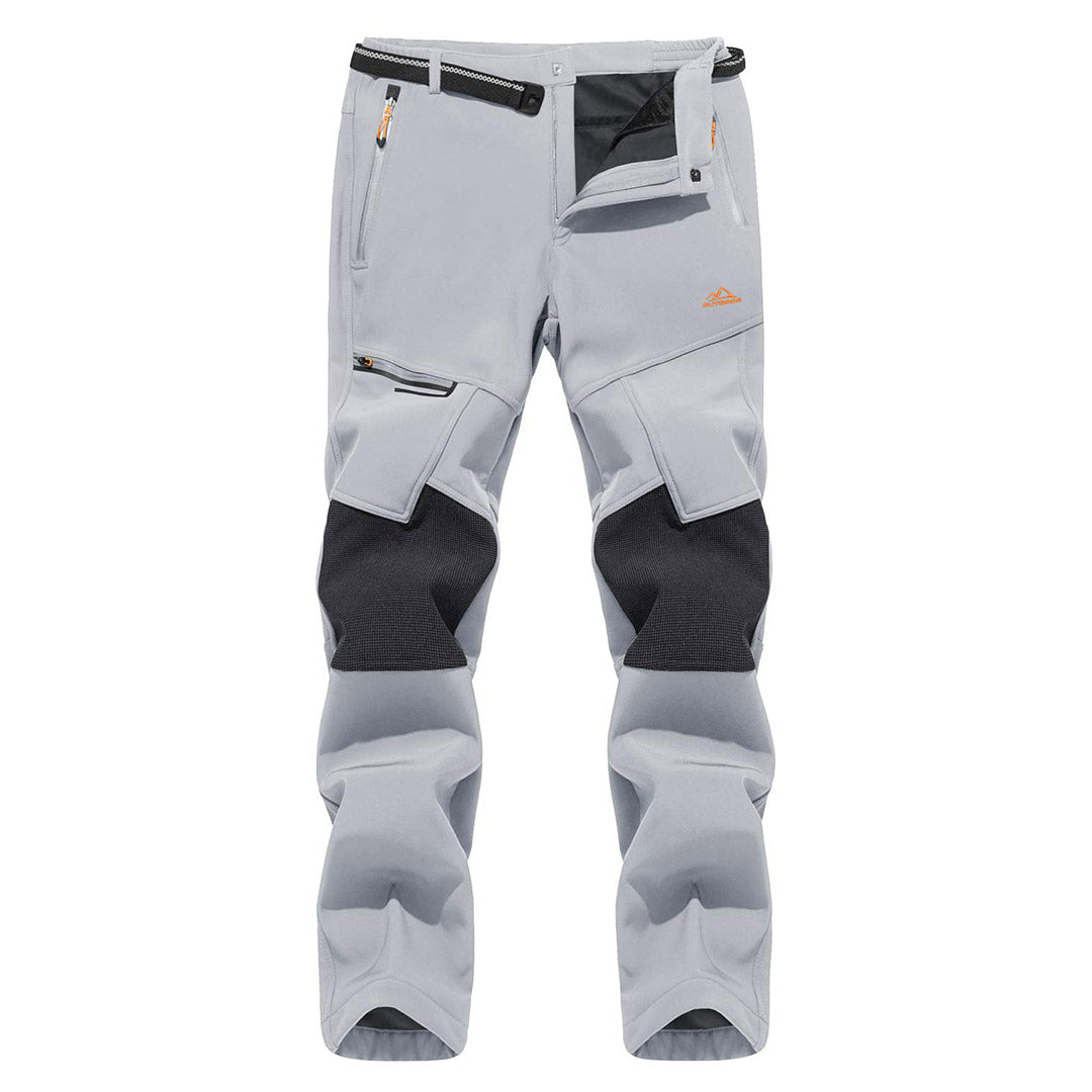 TACVASEN Khaki Men's Fleece Lined Windproof Water Resistant Ski Pants