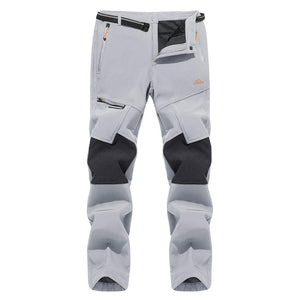 TACVASEN Khaki Men's Fleece Lined Windproof Water Resistant Ski Pants
