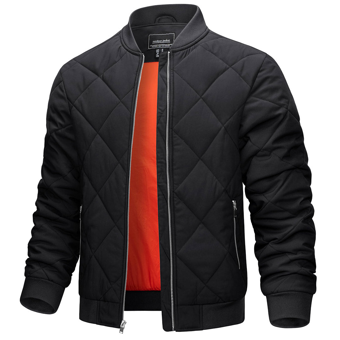 TACVASEN Black Men's Winter Waterproof Bomber Varsity Jackets