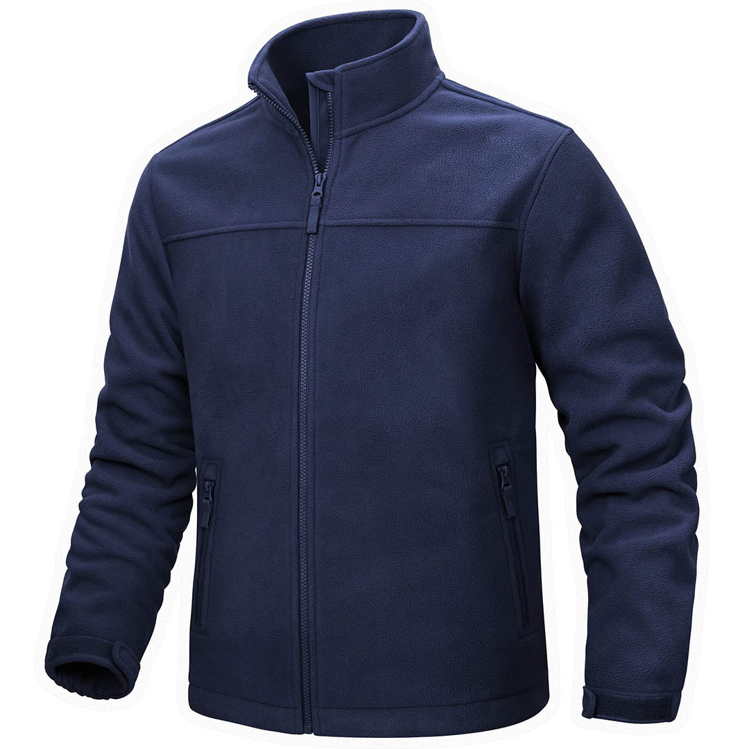TACVASEN Navy Men's Lightweight Full Zip Casual Fleece Jacket