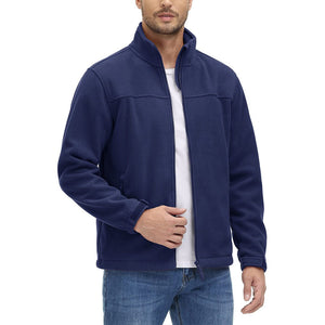 TACVASEN Navy Men's Lightweight Full Zip Casual Fleece Jacket