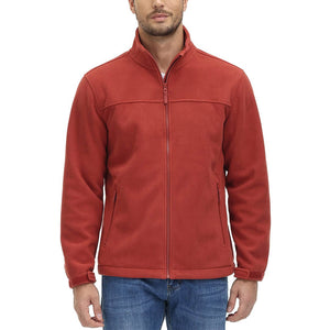 TACVASEN Orange Red Men's Lightweight Full Zip Casual Fleece Jacket