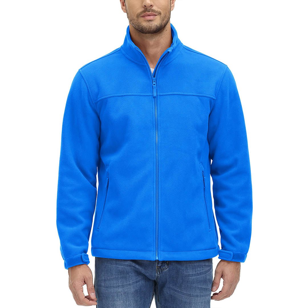 TACVASEN Azure Men's Lightweight Full Zip Casual Fleece Jacket