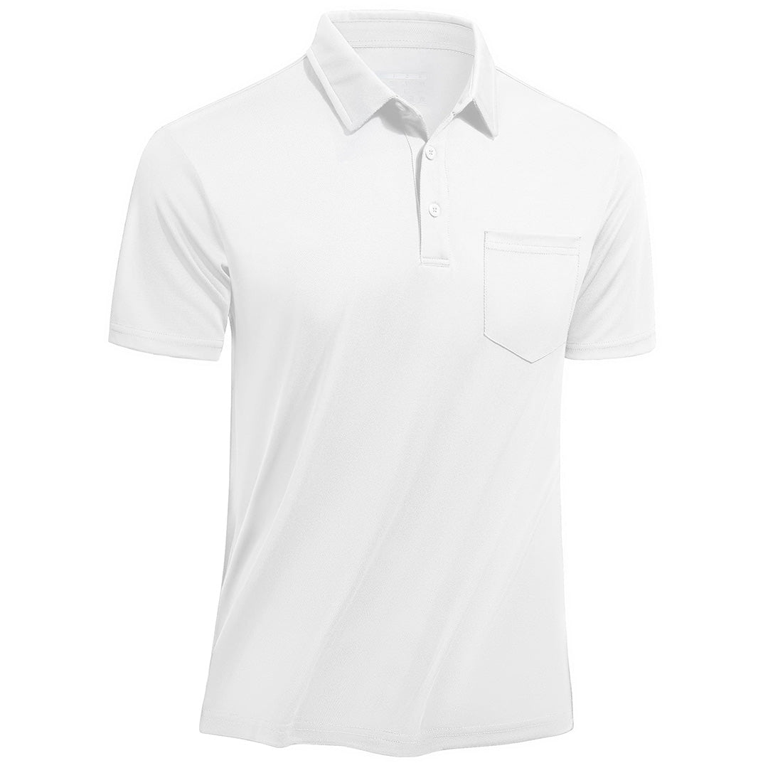 TACVASEN White Men's Lightweight Hiking Fishing Polo Shirts