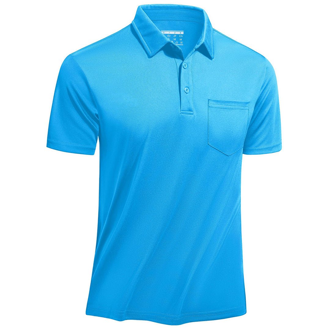 TACVASEN Azure Men's Lightweight Hiking Fishing Polo Shirts