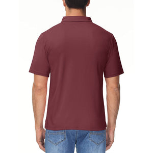 TACVASEN Burgundy Men's Lightweight Hiking Fishing Polo Shirts