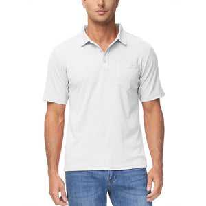 TACVASEN White Men's Lightweight Hiking Fishing Polo Shirts