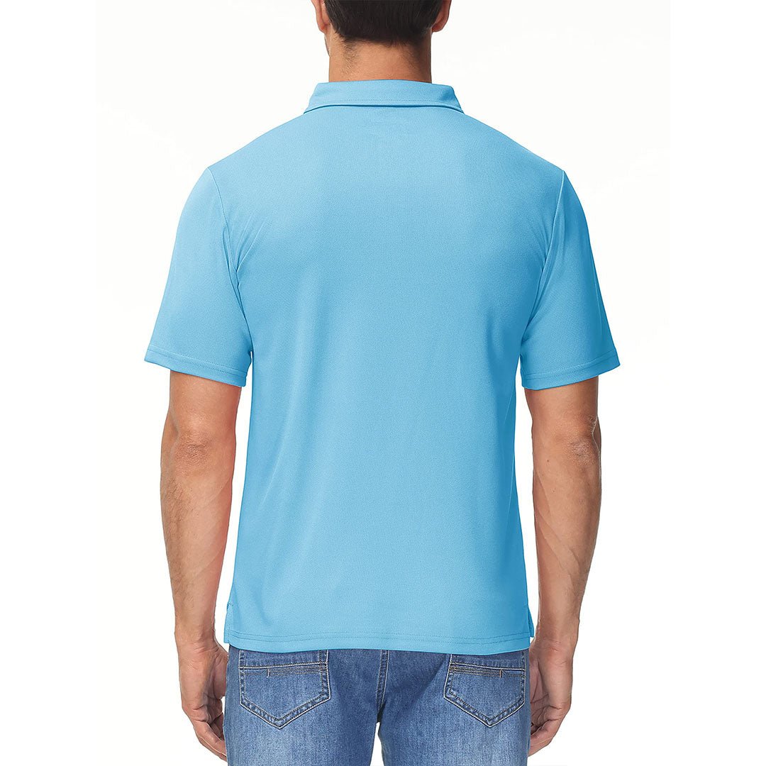 TACVASEN Sky Blue Men's Lightweight Hiking Fishing Polo Shirts
