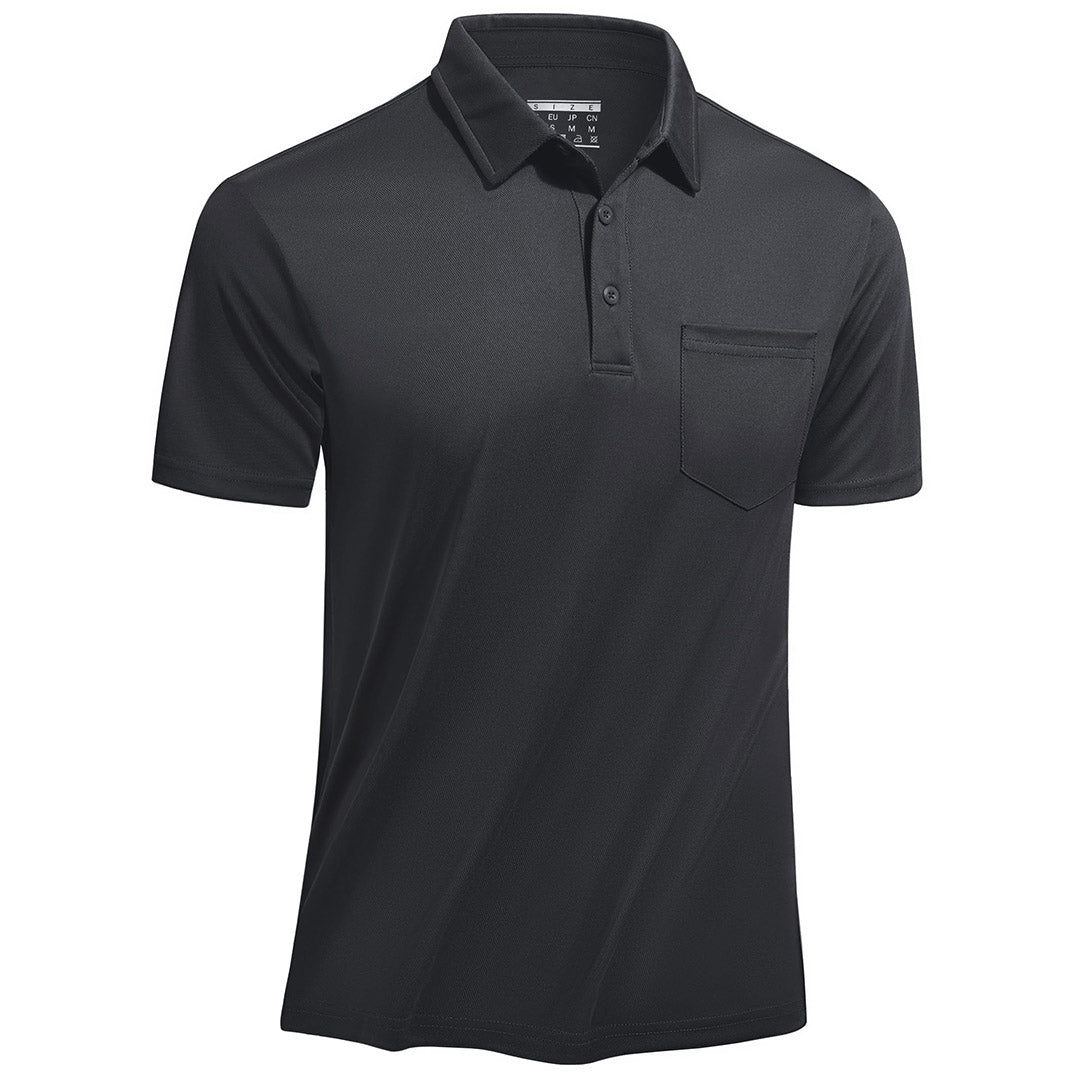 TACVASEN Dark Grey Men's Lightweight Hiking Fishing Polo Shirts