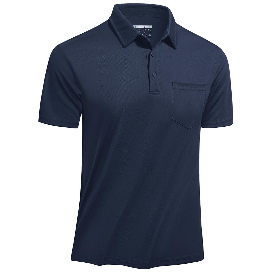 TACVASEN Navy Men's Lightweight Hiking Fishing Polo Shirts