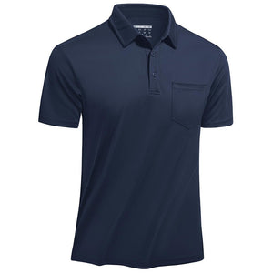 TACVASEN Navy Men's Lightweight Hiking Fishing Polo Shirts