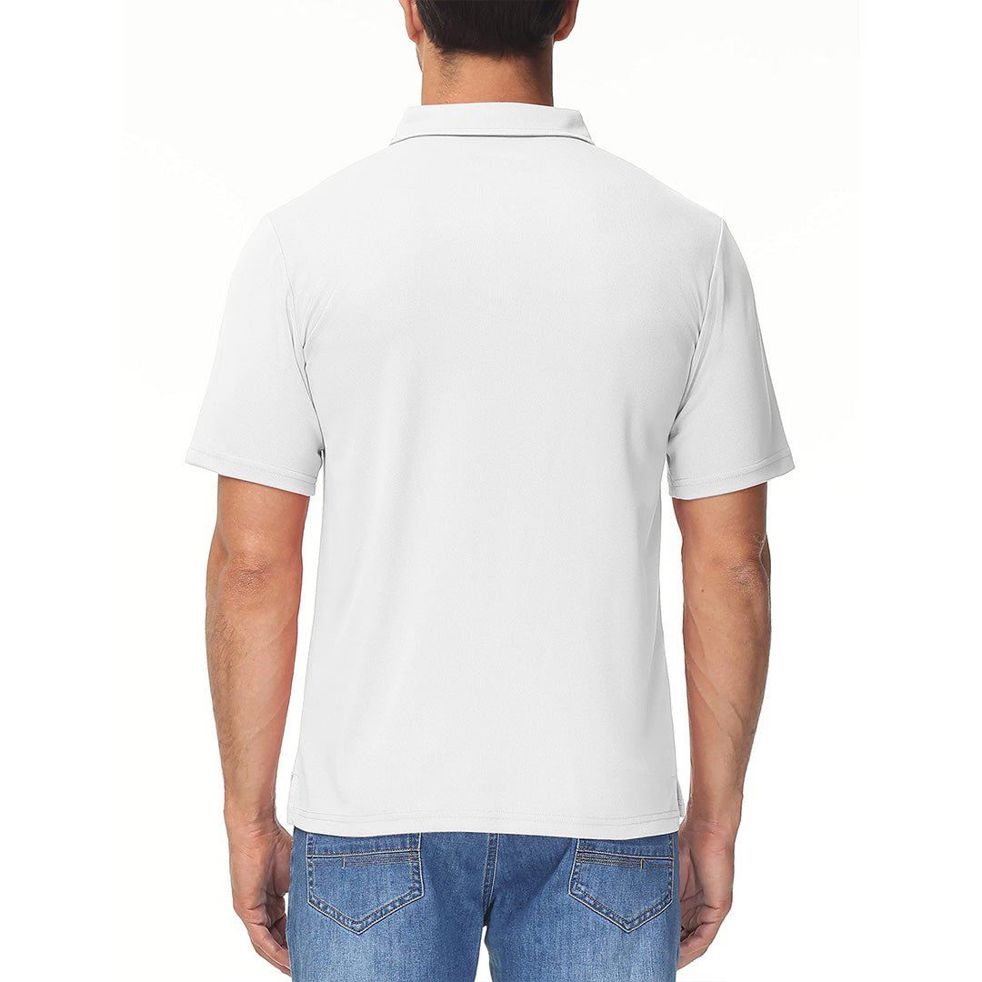 TACVASEN White Men's Lightweight Hiking Fishing Polo Shirts