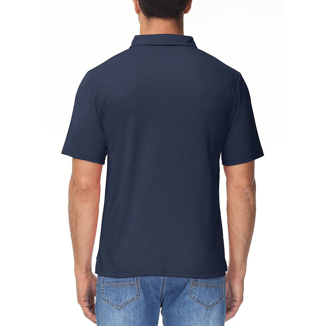 TACVASEN Navy Men's Lightweight Hiking Fishing Polo Shirts