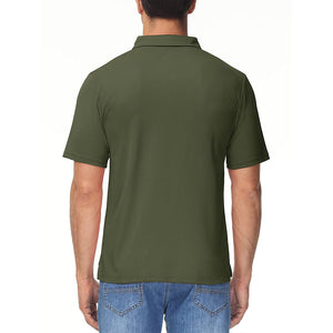 TACVASEN Army Green Men's Lightweight Hiking Fishing Polo Shirts