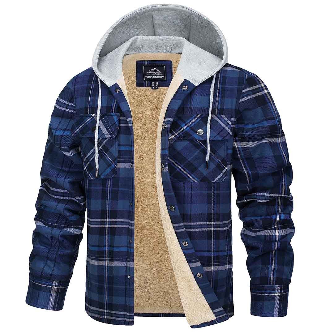 Wrangler Hooded Flannel Shirt Jacket
