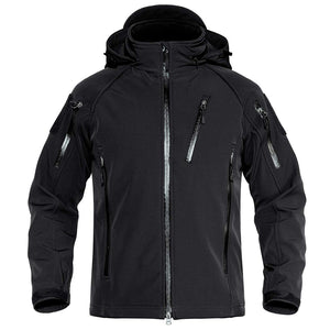TACVASEN Black Men's Jacket Water Resistant Windproof Tactical Coats