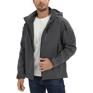 TACVASEN Dark Grey Men's Jacket Water Resistant Windproof Tactical Coats