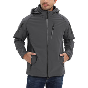 TACVASEN Dark Grey Men's Jacket Water Resistant Windproof Tactical Coats